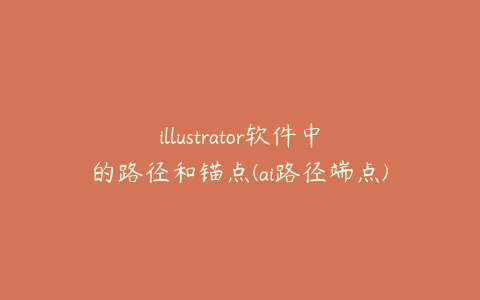 illustrator软件中的路径和锚点(ai路径端点)
