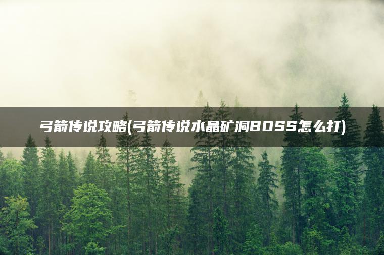 弓箭传说攻略(弓箭传说水晶矿洞BOSS怎么打) 弓箭传说攻略(弓箭传说水晶矿洞BOSS怎么打)