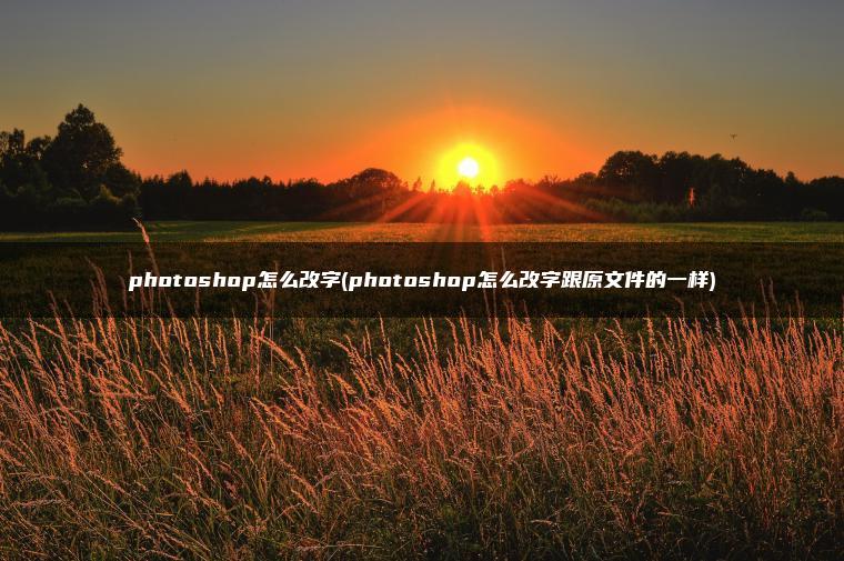 photoshop怎么改字(photoshop怎么改字跟原文件的一样) photoshop怎么改字(photoshop怎么改字跟原文件的一样)