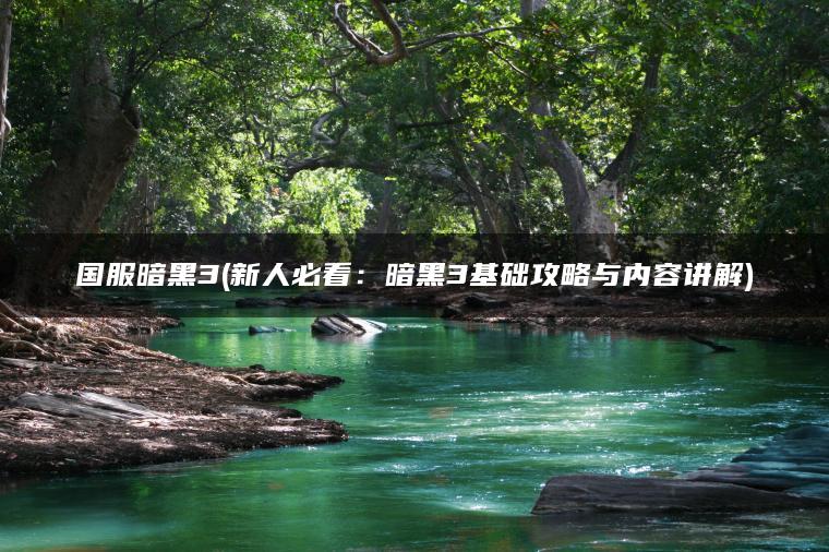 国服暗黑3(新人必看:暗黑3基础攻略与内容讲解) 国服暗黑3(新人必看:暗黑3基础攻略与内容讲解)