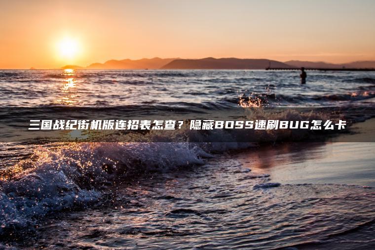 三国战纪街机版连招表怎查?隐藏BOSS速刷BUG怎么卡 三国战纪街机版连招表怎查?隐藏BOSS速刷BUG怎么卡